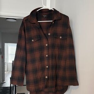 Madewell Plaid Black and Brown Blazer